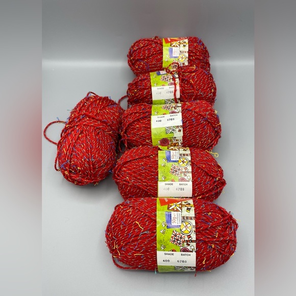 Naturally Yarns Magic Garden Allsorts NZ Red 400 6708 6 Skeins Wool Poly Blend - Picture 2 of 3
